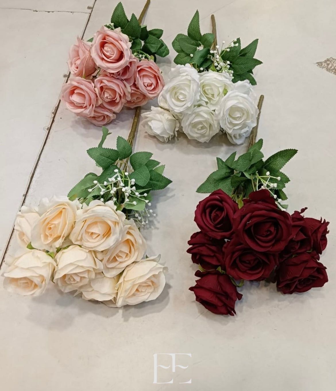 A153 Artificial Rose Bunch of 9