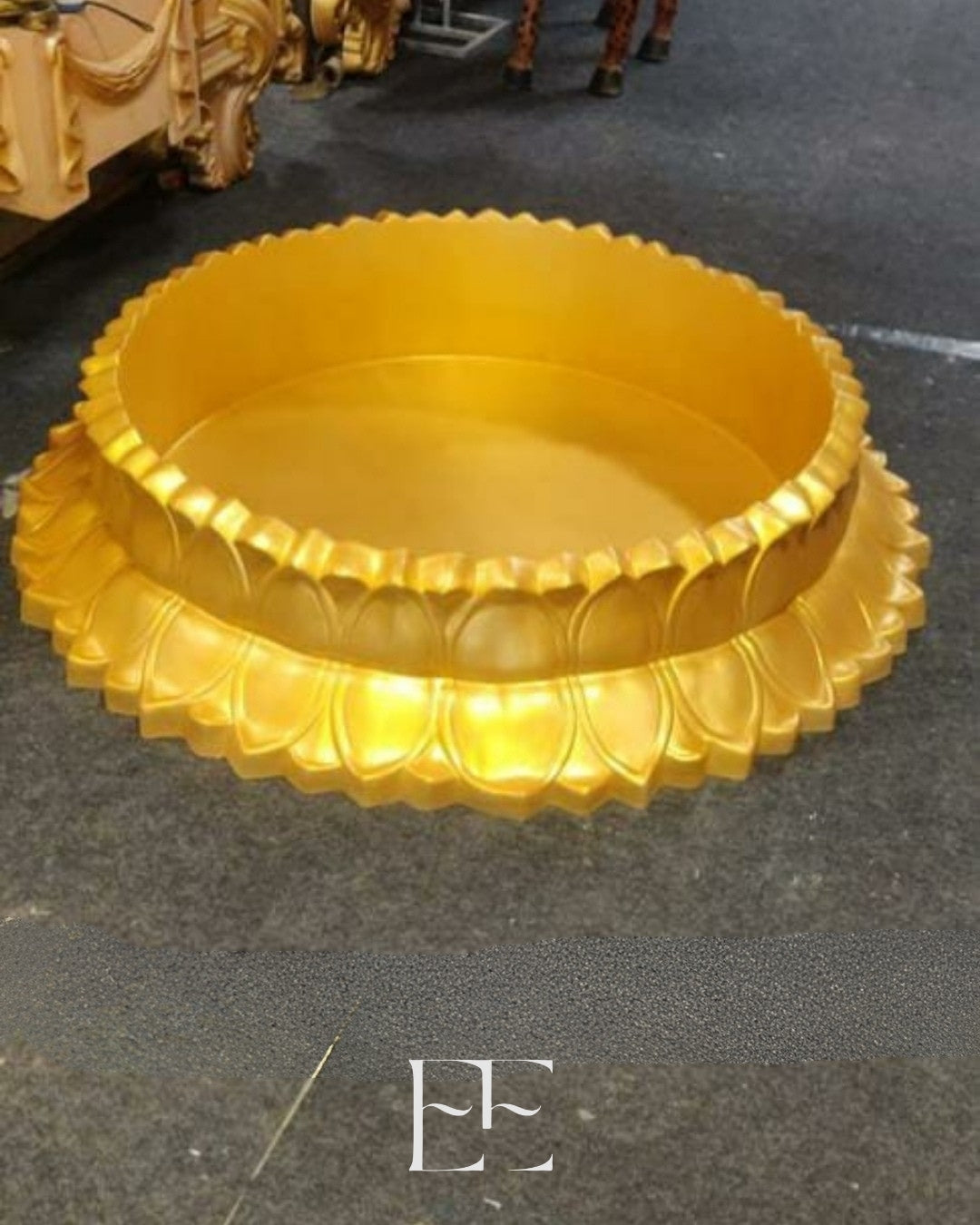 A293 Handmade Fiberglass Urli for Haldi and event decor