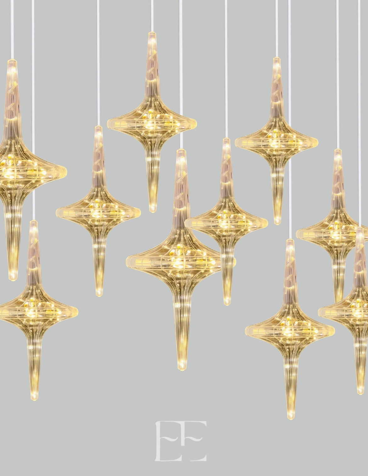 A259 Golden Hive Hanging LED Set of 10