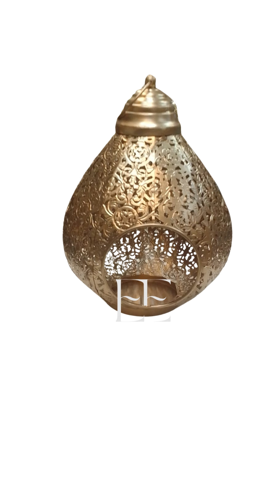 A283 Hanging Golden Tea Light Holder