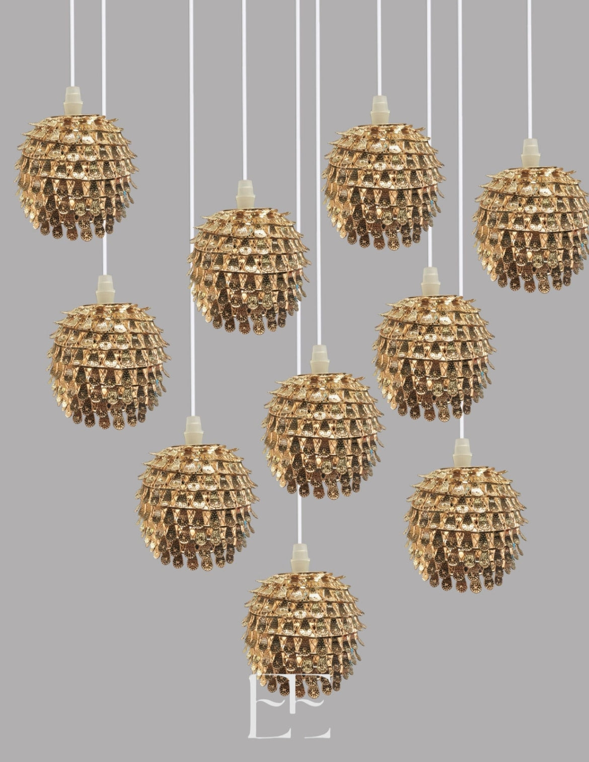 A260 Golden Hive Hanging LED Set of 5