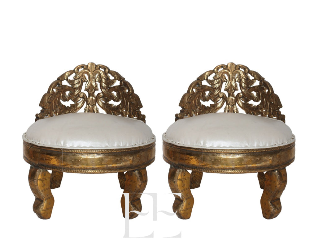 A039 Luxury Gold Pair of Vedi Chair set of 2