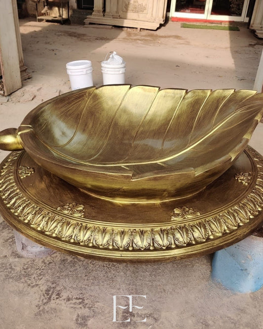 A062 Handmade Fiberglass Diya Leaf Urli for Wedding, Event strong Long durable