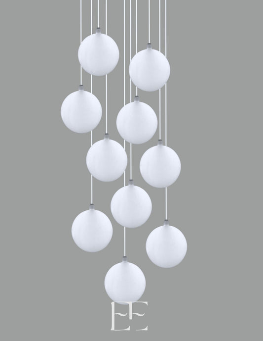 A267 Frosted Ball with LED Set of 10