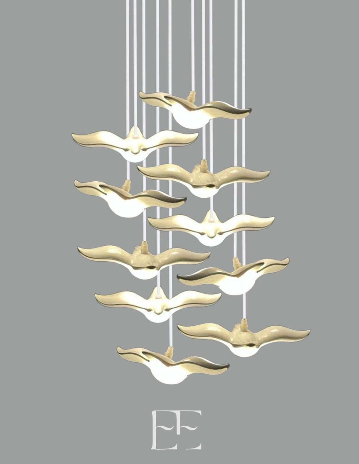 A257 Frosted Plastic Bird Set of 10