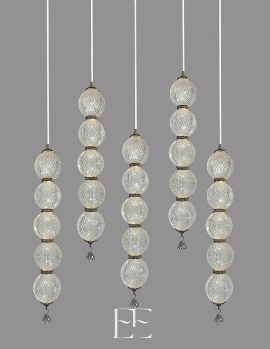 A262 Clear Ball Hanging LED Set of 5