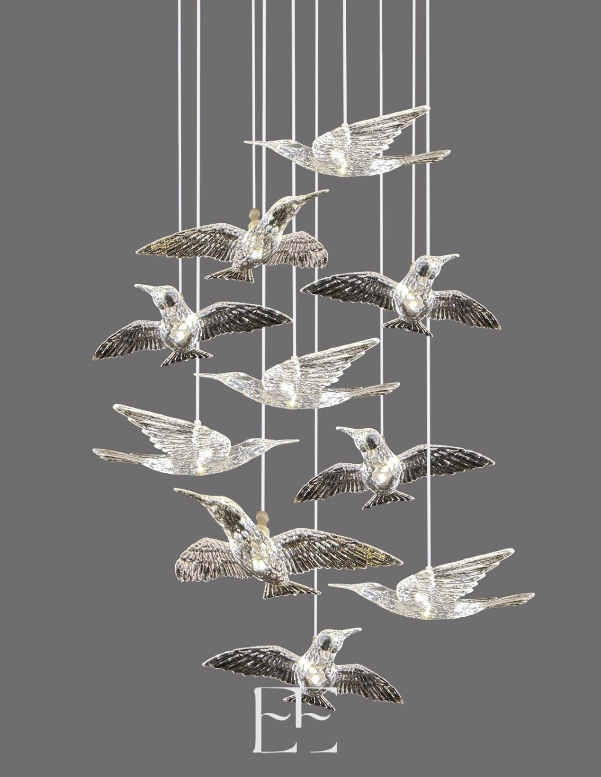 A257 Frosted Plastic Bird Set of 10