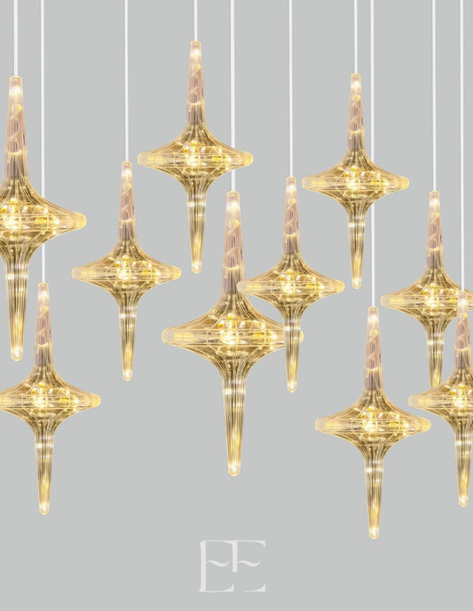A259 Golden Hive Hanging LED Set of 10