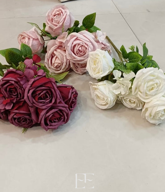 A119 6 Open Head Rose x 3 Fillers