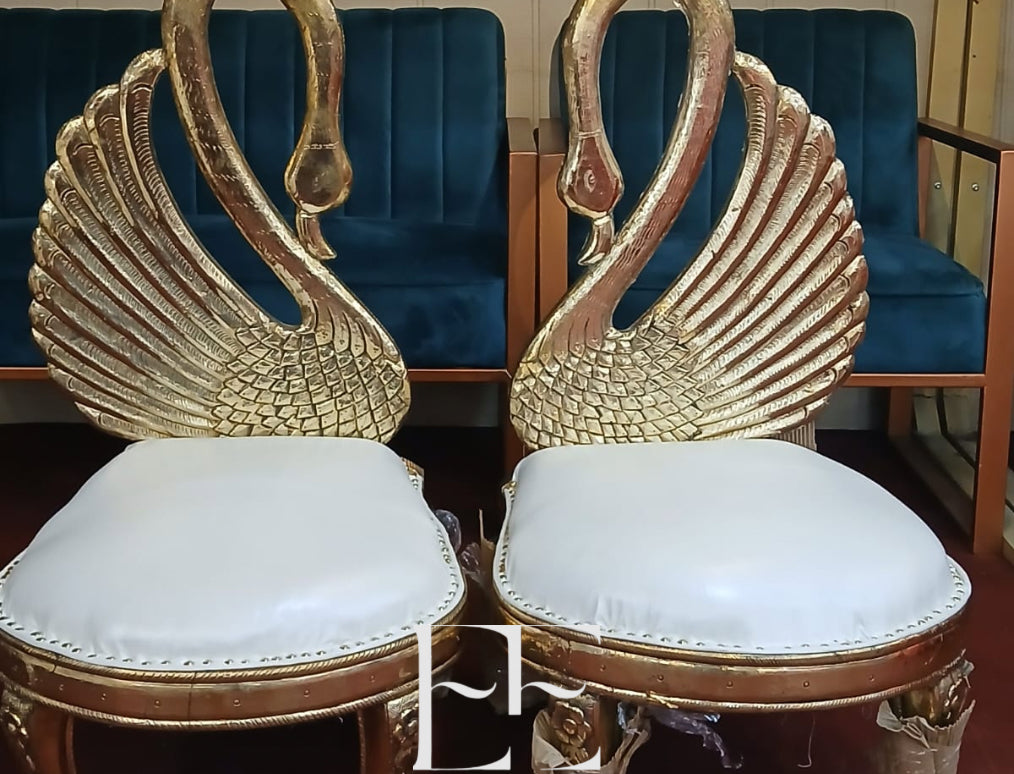 A028 Classic Gold Frame Wedding Chair set of 2