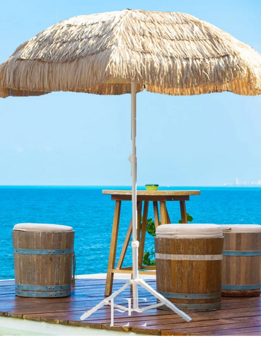 A255 Beige Center Pole Umbrella For Terrace, Picnic & Beach